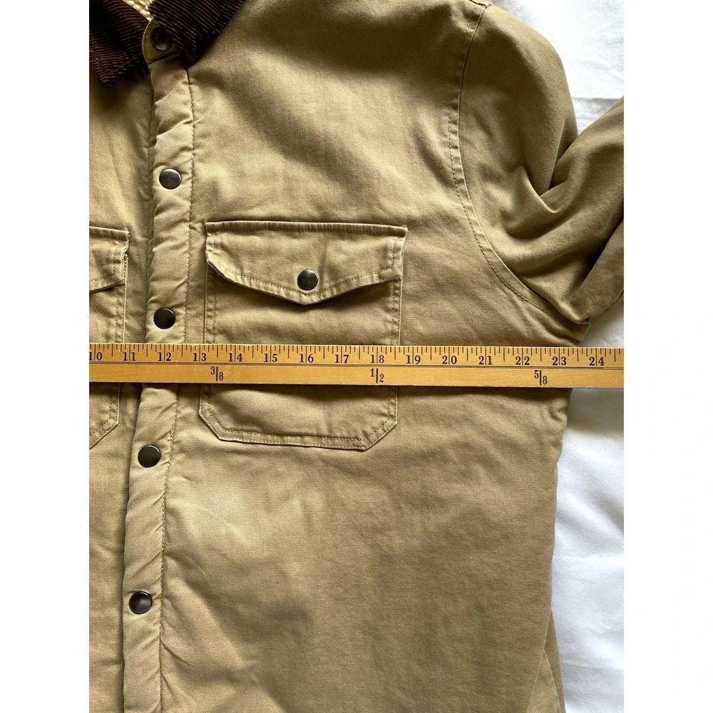 Mens Sherpa Lined Canvas Jacket Size L Corduroy Collar Country Barn Chore - Picture 7 of 9